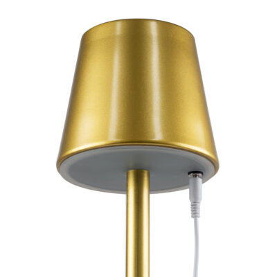 LEDTM® NEGA 60475 Μοντέρνο Επιτραπέζιο Φωτιστικό Πορτατίφ LED 2.2W 154lm 360° DC 5V Επαναφορτιζόμενο με Μπαταρία Li-ion 4000mAh - Διακόπτη Αφής - Θερμό Λευκό 2700K - Dimmable - D10 x H39cm - Χρυσό - 2 Years Warranty - Image 10