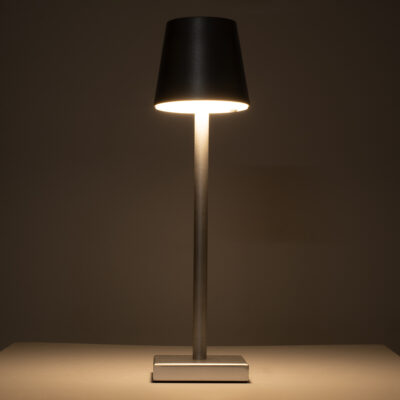 LEDTM® NEGA 60476 Μοντέρνο Επιτραπέζιο Φωτιστικό Πορτατίφ LED 2.2W 154lm 360° DC 5V Επαναφορτιζόμενο με Μπαταρία Li-ion 4000mAh - Διακόπτη Αφής - Θερμό Λευκό 2700K - Dimmable - D10 x H39cm - Ασημί - 2 Years Warranty - Image 4