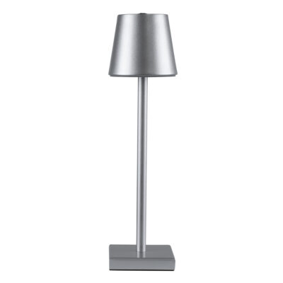 LEDTM® NEGA 60476 Μοντέρνο Επιτραπέζιο Φωτιστικό Πορτατίφ LED 2.2W 154lm 360° DC 5V Επαναφορτιζόμενο με Μπαταρία Li-ion 4000mAh - Διακόπτη Αφής - Θερμό Λευκό 2700K - Dimmable - D10 x H39cm - Ασημί - 2 Years Warranty - Image 6