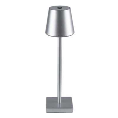 LEDTM® NEGA 60476 Μοντέρνο Επιτραπέζιο Φωτιστικό Πορτατίφ LED 2.2W 154lm 360° DC 5V Επαναφορτιζόμενο με Μπαταρία Li-ion 4000mAh - Διακόπτη Αφής - Θερμό Λευκό 2700K - Dimmable - D10 x H39cm - Ασημί - 2 Years Warranty - Image 7