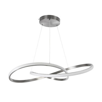 LEDTM® DEXTER 60915 Μοντέρνο Κρεμαστό Φωτιστικό Οροφής LED 90W 10080lm 300° AC 220-240V IP20 Ρυθμιζόμενο Λευκό CCT με Χειριστήριο από 2700K έως 6000K Dimmable - Lumileds SMD Chip - Νίκελ Βούρτσας - Μ73 x Π73 x Υ16cm - 3 Χρόνια Εγγύηση - Image 3
