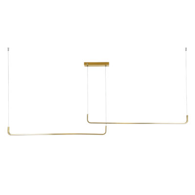 LEDTM® LINARIA DUO 60926 Μοντέρνο Κρεμαστό Φωτιστικό Οροφής LED 72W 8300lm 200° AC 220-240V IP20 Ρυθμιζόμενο Λευκό CCT με Χειριστήριο από 2700K έως 6000K Dimmable - Lumileds SMD Chip - Χρυσό Βούρτσας - Μ220 x Π4 x Υ25cm - 3 Χρόνια Εγγύηση - Image 4