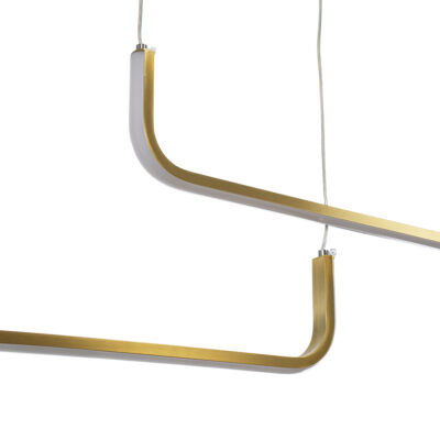 LEDTM® LINARIA DUO 60926 Μοντέρνο Κρεμαστό Φωτιστικό Οροφής LED 72W 8300lm 200° AC 220-240V IP20 Ρυθμιζόμενο Λευκό CCT με Χειριστήριο από 2700K έως 6000K Dimmable - Lumileds SMD Chip - Χρυσό Βούρτσας - Μ220 x Π4 x Υ25cm - 3 Χρόνια Εγγύηση - Image 5