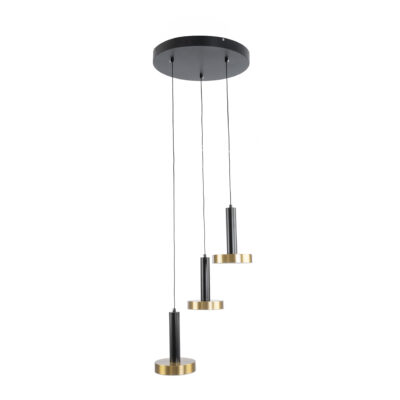 LEDTM® ZANE 60934 Κρεμαστό Φωτιστικό Design LED CCT 54W 6048lm 120° AC 220-240V IP20 - Εναλλαγή Φωτισμού μέσω Τηλεχειριστηρίου All In One Ψυχρό 6000k+Φυσικό 4500k+Θερμό 2700k Dimmable - Φ40 x Υ20cm - Μαύρο & Χρυσό - 3 Χρόνια Εγγύηση - Image 4