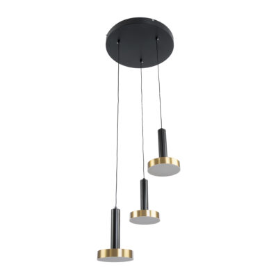 LEDTM® ZANE 60934 Κρεμαστό Φωτιστικό Design LED CCT 54W 6048lm 120° AC 220-240V IP20 - Εναλλαγή Φωτισμού μέσω Τηλεχειριστηρίου All In One Ψυχρό 6000k+Φυσικό 4500k+Θερμό 2700k Dimmable - Φ40 x Υ20cm - Μαύρο & Χρυσό - 3 Χρόνια Εγγύηση - Image 5