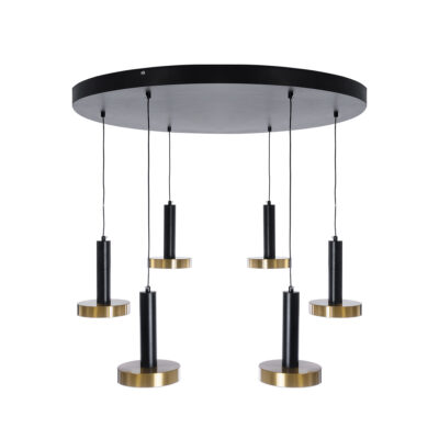 LEDTM® ZANE 60935 Κρεμαστό Φωτιστικό Design LED CCT 100W 11200lm 120° AC 220-240V IP20 - Εναλλαγή Φωτισμού μέσω Τηλεχειριστηρίου All In One Ψυχρό 6000k+Φυσικό 4500k+Θερμό 2700k Dimmable - Φ80 x Υ20cm - Μαύρο & Χρυσό - 3 Χρόνια Εγγύηση - Image 4