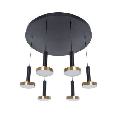 LEDTM® ZANE 60935 Κρεμαστό Φωτιστικό Design LED CCT 100W 11200lm 120° AC 220-240V IP20 - Εναλλαγή Φωτισμού μέσω Τηλεχειριστηρίου All In One Ψυχρό 6000k+Φυσικό 4500k+Θερμό 2700k Dimmable - Φ80 x Υ20cm - Μαύρο & Χρυσό - 3 Χρόνια Εγγύηση - Image 5
