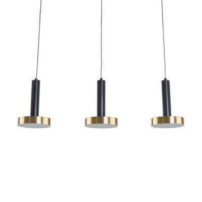 LEDTM® ZANE 60936 Κρεμαστό Φωτιστικό Design LED CCT 54W 6048lm 120° AC 220-240V IP20 - Εναλλαγή Φωτισμού μέσω Τηλεχειριστηρίου All In One Ψυχρό 6000k+Φυσικό 4500k+Θερμό 2700k Dimmable - Μ80 x Π15 x Υ20cm - Μαύρο & Χρυσό - 3 Χρόνια Εγγύηση - Image 3