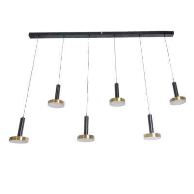 LEDTM® ZANE 60937 Κρεμαστό Φωτιστικό Design LED CCT 100W 11200lm 120° AC 220-240V IP20 - Εναλλαγή Φωτισμού μέσω Τηλεχειριστηρίου All In One Ψυχρό 6000k+Φυσικό 4500k+Θερμό 2700k Dimmable - Μ160 x Π15 x Υ20cm - Μαύρο & Χρυσό - 3 Χρόνια Εγγύηση - Image 4
