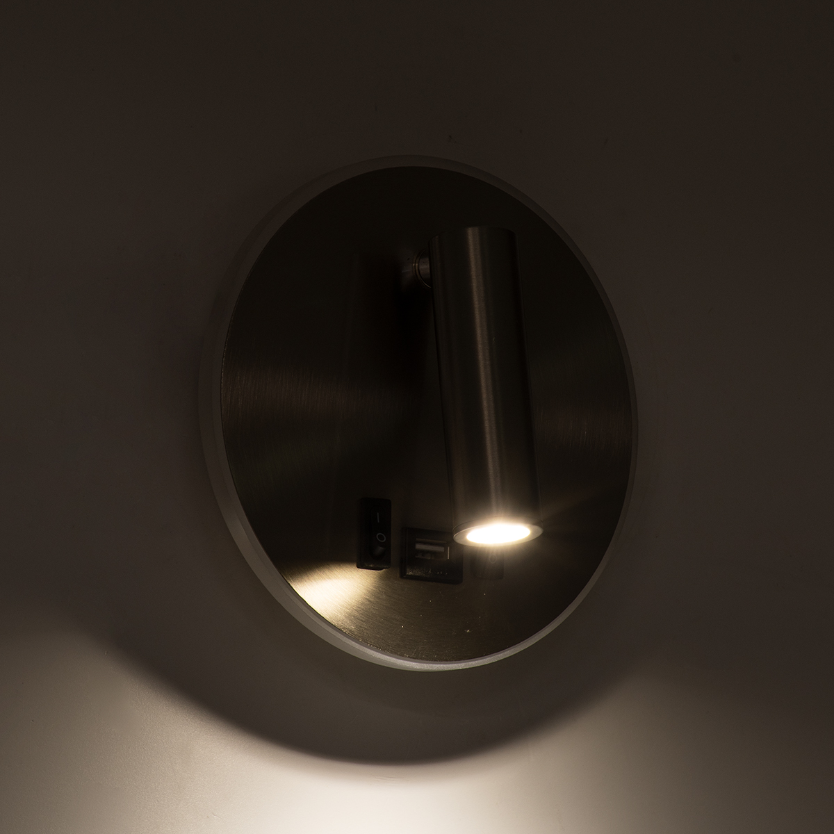 LEDTM® LADY-R 60941 Μοντέρνο Φωτιστικό Τοίχου - Απλίκα Ξενοδοχείου Reading Light με Φορτιστή USB 3A LED 6W 600lm 36° & 360° AC 220-240V IP20 Φυσικό Λευκό 4500K - Bridgelux COB Chip & TÜV SÜD Driver - Νίκελ Βούρτσας - Μ15 x Π15 x Υ17cm - 3 Χρόνια Εγγύηση - Image 11