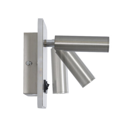 LEDTM® LADY-S 60945 Μοντέρνο Φωτιστικό Τοίχου - Απλίκα Ξενοδοχείου Bed Side LED 6W 600lm 36° & 360° AC 220-240V - Reading Light & Κρυφός Φωτισμός - Φορτιστής USB 3A - Μ15 x Π15 x Υ7cm - Φυσικό Λευκό 4500K - Νίκελ Βούρτσας- 3 Χρόνια Εγγύηση - Image 4