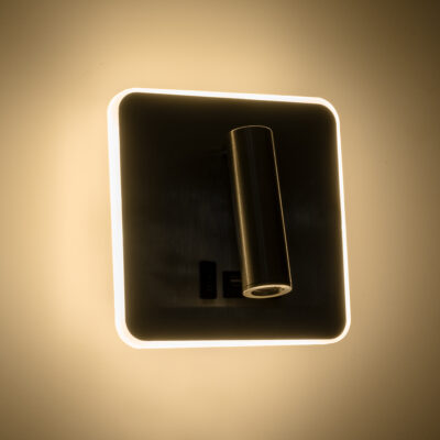 LEDTM® LADY-S 60945 Μοντέρνο Φωτιστικό Τοίχου - Απλίκα Ξενοδοχείου Bed Side LED 6W 600lm 36° & 360° AC 220-240V - Reading Light & Κρυφός Φωτισμός - Φορτιστής USB 3A - Μ15 x Π15 x Υ7cm - Φυσικό Λευκό 4500K - Νίκελ Βούρτσας- 3 Χρόνια Εγγύηση - Image 8