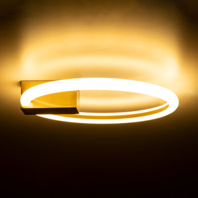 LEDTM® CINDERELLA 60978 Φωτιστικό Οροφής Δαχτυλίδι-Κύκλος LED CCT 16W 1792lm 360° AC 220-240V - Εναλλαγή Φωτισμού μέσω Διακόπτη On/Off All In One Ψυχρό 6000k+Φυσικό 4500k+Θερμό 2700k Φ28cm - Χρυσό Βούρτσας - 3 Years Warranty - Image 8