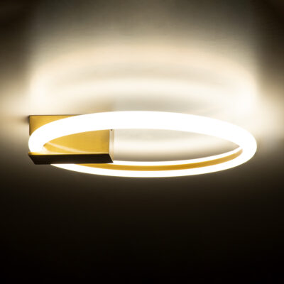 LEDTM® CINDERELLA 60978 Φωτιστικό Οροφής Δαχτυλίδι-Κύκλος LED CCT 16W 1792lm 360° AC 220-240V - Εναλλαγή Φωτισμού μέσω Διακόπτη On/Off All In One Ψυχρό 6000k+Φυσικό 4500k+Θερμό 2700k Φ28cm - Χρυσό Βούρτσας - 3 Years Warranty - Image 9