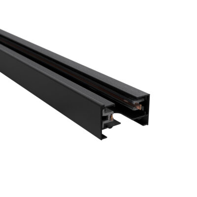 LEDTM® EUROTRACK-1PH 60984-3M Μονοφασική Ράγα 2 Καλωδίων 1L+1N για Σύστημα Ράγας Eurotrack-1PH AC 220-240V IP20 - Μαύρο Ματ - Μ300 x Π3.6 x Υ2cm - Image 3
