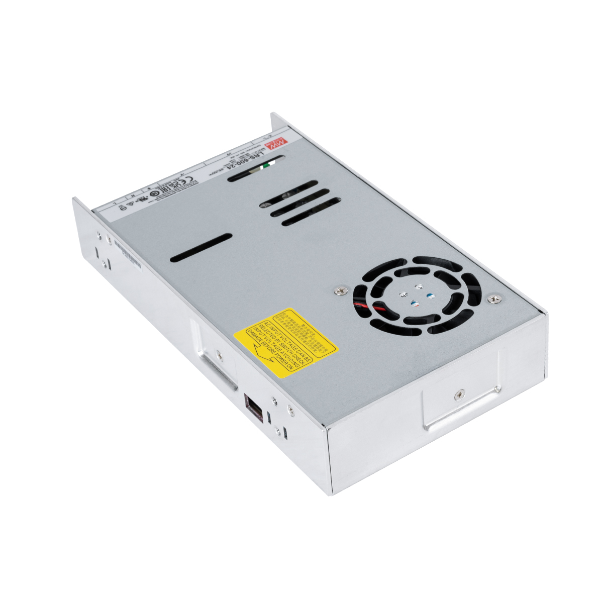 LEDTM® MEANWELL-LRS600-24 90788 Τροφοδοτικό/Μετασχηματιστής Class I PELV 600W 25A AC 220-240V σε DC 24V IP20 - Ρυθμιζόμενo από DC 22.8V έως DC 26.4V - Ασημί - Μ22.5 x Π12.4 x Υ4.1cm - 3 Χρόνια Εγγύηση - Image 3