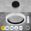 LEDTM® ARIANA 61037 Κρεμαστή Πλαφονιέρα Οροφής Κύκλος LED CCT 55W 6376lm 120° AC 220-240V - Εναλλαγή Φωτισμού μέσω Τηλεχειριστηρίου All In One Ψυχρό Λευκό 6000k+Φυσικό Λευκό 4500k+Θερμό Λευκό 2700k Dimmable Φ48cm - Μαύρο - 3 Years Warranty