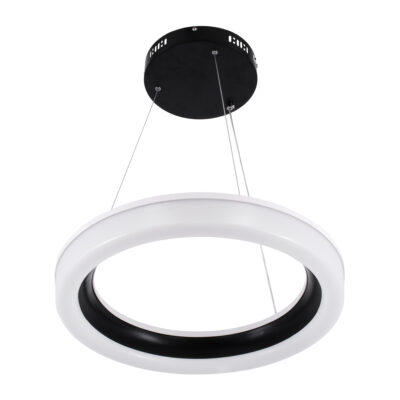 LEDTM® ARIANA 61037 Κρεμαστή Πλαφονιέρα Οροφής Κύκλος LED CCT 55W 6376lm 120° AC 220-240V - Εναλλαγή Φωτισμού μέσω Τηλεχειριστηρίου All In One Ψυχρό Λευκό 6000k+Φυσικό Λευκό 4500k+Θερμό Λευκό 2700k Dimmable Φ48cm - Μαύρο - 3 Years Warranty - Image 3