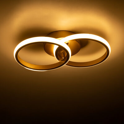 LEDTM® CORA 61060 Φωτιστικό Οροφής Design LED CCT 18W 2160lm 300° AC 220-240V - Εναλλαγή Φωτισμού μέσω Διακόπτη On/Off All In One Ψυχρό 6000k+Φυσικό 4500k+Θερμό 2700k Μ36 x Π20.5 x Υ7cm - Χρυσό Βούρτσας - Image 6