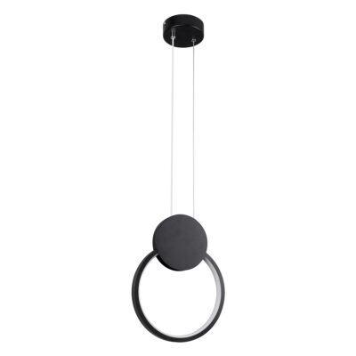 LEDTM® CYCLOS 61073 Κρεμαστό Φωτιστικό Οροφής Design LED CCT 9W 1080lm 300° AC 220-240V - Εναλλαγή Φωτισμού μέσω Διακόπτη On/Off All In One Ψυχρό 6000k+Φυσικό 4500k+Θερμό 2700k Μ21 x Π2.3 x Υ26.5cm - Μαύρο - Image 4