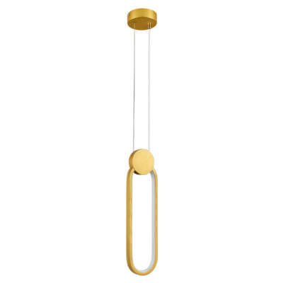 LEDTM® ILDI 61090 Κρεμαστό Φωτιστικό Οροφής Design LED CCT 12W 1440lm 300° AC 220-240V - Εναλλαγή Φωτισμού μέσω Διακόπτη On/Off All In One Ψυχρό 6000k+Φυσικό 4500k+Θερμό 2700k Μ10 x Π2.3 x Υ38cm - Χρυσό Βούρτσας - Image 4