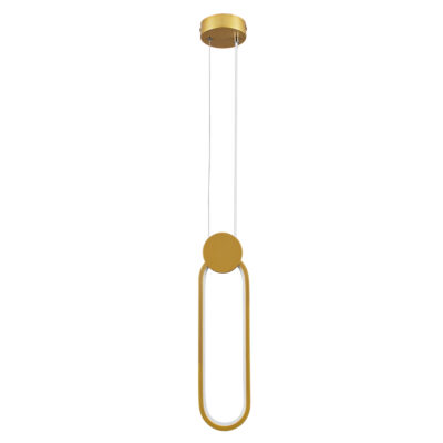 LEDTM® ILDI 61090 Κρεμαστό Φωτιστικό Οροφής Design LED CCT 12W 1440lm 300° AC 220-240V - Εναλλαγή Φωτισμού μέσω Διακόπτη On/Off All In One Ψυχρό 6000k+Φυσικό 4500k+Θερμό 2700k Μ10 x Π2.3 x Υ38cm - Χρυσό Βούρτσας - Image 5