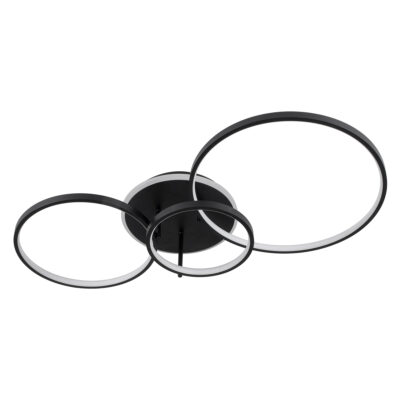 LEDTM® NEMESIS 61108 Μοντέρνο Φωτιστικό Οροφής LED 98W 11858lm 360° AC 220-240V IP20 Ρυθμιζόμενο Λευκό CCT με Χειριστήριο από 2700K έως 6000K Dimmable - Lumileds SMD Chip - Μαύρο Ματ - Μ89 x Π60 x Υ19cm - 3 Χρόνια Εγγύηση - Image 5