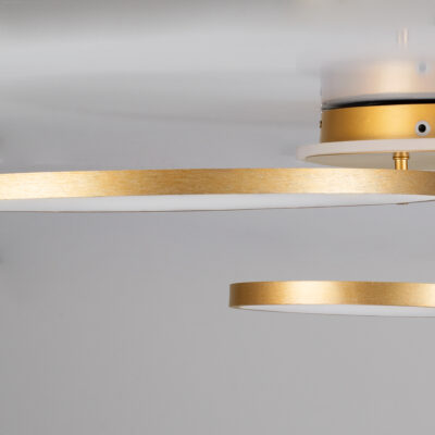 LEDTM® NEMESIS 61110 Μοντέρνο Φωτιστικό Οροφής LED 98W 11858lm 360° AC 220-240V IP20 Ρυθμιζόμενο Λευκό CCT με Χειριστήριο από 2700K έως 6000K Dimmable - Lumileds SMD Chip - Χρυσό Βούρτσας - Μ89 x Π60 x Υ19cm - 3 Χρόνια Εγγύηση - Image 6