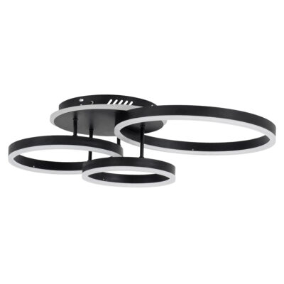 LEDTM® VENOM 61123 Φωτιστικό Οροφής Δαχτυλίδι-Κύκλος LED CCT 100W 12100lm 360° AC 220-240V - Εναλλαγή Φωτισμού μέσω Τηλεχειριστηρίου All In One Ψυχρό 6000k+Φυσικό 4500k+Θερμό 2700k Dimmable Φ25+30+40cm+BackLight - Μαύρο - 3 Years Warranty - Image 4