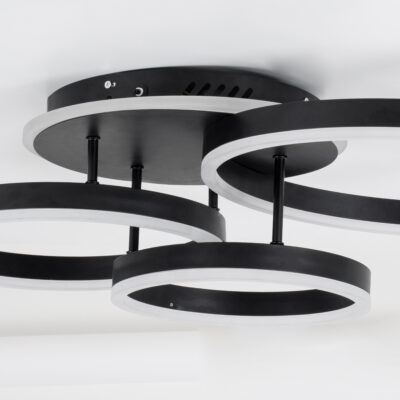 LEDTM® VENOM 61123 Φωτιστικό Οροφής Δαχτυλίδι-Κύκλος LED CCT 100W 12100lm 360° AC 220-240V - Εναλλαγή Φωτισμού μέσω Τηλεχειριστηρίου All In One Ψυχρό 6000k+Φυσικό 4500k+Θερμό 2700k Dimmable Φ25+30+40cm+BackLight - Μαύρο - 3 Years Warranty - Image 6