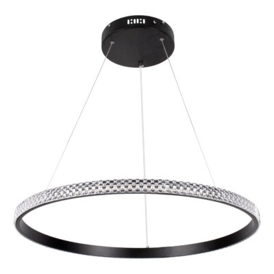 LEDTM® DIAMOND 61130 Μοντέρνο Κρεμαστό Φωτιστικό Οροφής LED 45W 5230lm 360° AC 220-240V IP20 Ρυθμιζόμενο Λευκό CCT με Χειριστήριο από 2700K έως 6000K Dimmable - Lumileds SMD Chip - Μαυρό Ματ - Μ60 x Π60 x Υ3cm - 3 Χρόνια Εγγύηση - Image 3