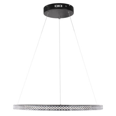 LEDTM® DIAMOND 61130 Μοντέρνο Κρεμαστό Φωτιστικό Οροφής LED 45W 5230lm 360° AC 220-240V IP20 Ρυθμιζόμενο Λευκό CCT με Χειριστήριο από 2700K έως 6000K Dimmable - Lumileds SMD Chip - Μαυρό Ματ - Μ60 x Π60 x Υ3cm - 3 Χρόνια Εγγύηση - Image 4