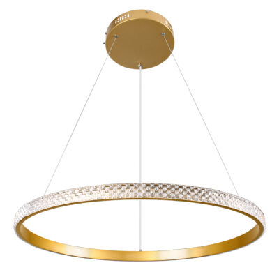 LEDTM® DIAMOND 61131 Μοντέρνο Κρεμαστό Φωτιστικό Οροφής LED 45W 5230lm 360° AC 220-240V IP20 Ρυθμιζόμενο Λευκό CCT με Χειριστήριο από 2700K έως 6000K Dimmable - Lumileds SMD Chip - Χρυσό Βούρτσας - Μ60 x Π60 x Υ3cm - 3 Χρόνια Εγγύηση - Image 3
