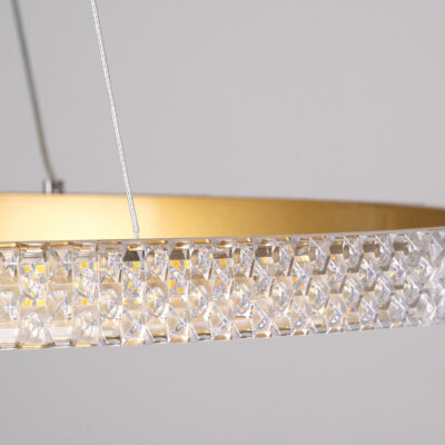 LEDTM® DIAMOND 61131 Μοντέρνο Κρεμαστό Φωτιστικό Οροφής LED 45W 5230lm 360° AC 220-240V IP20 Ρυθμιζόμενο Λευκό CCT με Χειριστήριο από 2700K έως 6000K Dimmable - Lumileds SMD Chip - Χρυσό Βούρτσας - Μ60 x Π60 x Υ3cm - 3 Χρόνια Εγγύηση - Image 6