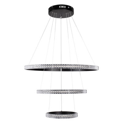 LEDTM® DIAMOND TRIO 61136-DECO Κρεμαστό Φωτιστικό Δαχτυλίδι-Κύκλος LED CCT 100W 12123lm 360° AC 220-240V - Εναλλαγή Φωτισμού μέσω Τηλεχειριστηρίου All In One Ψυχρό 6000k+Φυσικό 4500k+Θερμό 2700k Dimmable Φ25+40+60cm - Μαύρο - 3 Years Warranty - Image 6