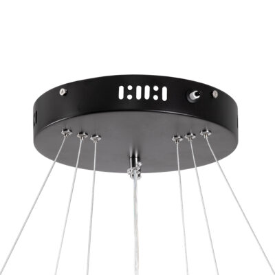 LEDTM® DIAMOND TRIO 61136-DECO Κρεμαστό Φωτιστικό Δαχτυλίδι-Κύκλος LED CCT 100W 12123lm 360° AC 220-240V - Εναλλαγή Φωτισμού μέσω Τηλεχειριστηρίου All In One Ψυχρό 6000k+Φυσικό 4500k+Θερμό 2700k Dimmable Φ25+40+60cm - Μαύρο - 3 Years Warranty - Image 9