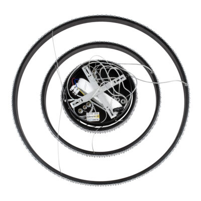 LEDTM® DIAMOND TRIO 61136-DECO Κρεμαστό Φωτιστικό Δαχτυλίδι-Κύκλος LED CCT 100W 12123lm 360° AC 220-240V - Εναλλαγή Φωτισμού μέσω Τηλεχειριστηρίου All In One Ψυχρό 6000k+Φυσικό 4500k+Θερμό 2700k Dimmable Φ25+40+60cm - Μαύρο - 3 Years Warranty - Image 10