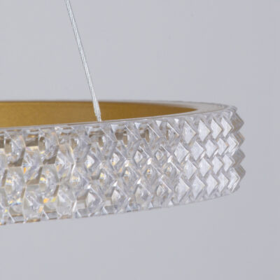 LEDTM® DIAMOND TRIO 61139-DECO Κρεμαστό Φωτιστικό Δαχτυλίδι-Κύκλος LED CCT 120W 14723lm 360° AC 220-240V - Εναλλαγή Φωτισμού μέσω Τηλεχειριστηρίου All In One Ψυχρό 6000k+Φυσικό 4500k+Θερμό 2700k Dimmable Φ40+60+80cm - Χρυσό Βούρτσας - 3 Years Warranty - Image 8