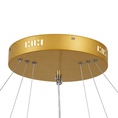 LEDTM® DIAMOND TRIO 61139-DECO Κρεμαστό Φωτιστικό Δαχτυλίδι-Κύκλος LED CCT 120W 14723lm 360° AC 220-240V - Εναλλαγή Φωτισμού μέσω Τηλεχειριστηρίου All In One Ψυχρό 6000k+Φυσικό 4500k+Θερμό 2700k Dimmable Φ40+60+80cm - Χρυσό Βούρτσας - 3 Years Warranty - Image 9