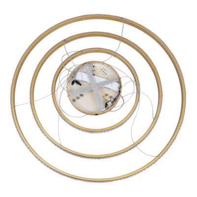 LEDTM® DIAMOND TRIO 61139-DECO Κρεμαστό Φωτιστικό Δαχτυλίδι-Κύκλος LED CCT 120W 14723lm 360° AC 220-240V - Εναλλαγή Φωτισμού μέσω Τηλεχειριστηρίου All In One Ψυχρό 6000k+Φυσικό 4500k+Θερμό 2700k Dimmable Φ40+60+80cm - Χρυσό Βούρτσας - 3 Years Warranty - Image 10