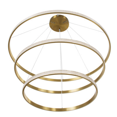 LEDTM® DIAMOND TRIO 61141-DECO Κρεμαστό Φωτιστικό Δαχτυλίδι-Κύκλος LED CCT 150W 18379lm 360° AC 220-240V - Εναλλαγή Φωτισμού μέσω Τηλεχειριστηρίου All In One Ψυχρό 6000k+Φυσικό 4500k+Θερμό 2700k Dimmable Φ60+80+100cm - Χρυσό Βούρτσας - 3 Years Warrant - Image 7