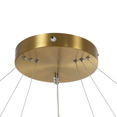 LEDTM® DIAMOND TRIO 61141-DECO Κρεμαστό Φωτιστικό Δαχτυλίδι-Κύκλος LED CCT 150W 18379lm 360° AC 220-240V - Εναλλαγή Φωτισμού μέσω Τηλεχειριστηρίου All In One Ψυχρό 6000k+Φυσικό 4500k+Θερμό 2700k Dimmable Φ60+80+100cm - Χρυσό Βούρτσας - 3 Years Warrant - Image 9