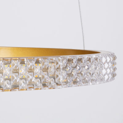 LEDTM® DIAMOND TRIO 61145 Μοντέρνο Κρεμαστό Φωτιστικό Οροφής LED 120W 14723lm 360° AC 220-240V IP20 Ρυθμιζόμενο Λευκό CCT με Χειριστήριο από 2700K έως 6000K Dimmable - Lumileds SMD Chip - Χρυσό Βούρτσας - Μ150 x Π150 x Υ60cm - 3 Χρόνια Εγγύηση - Image 5