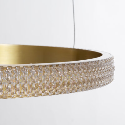 LEDTM® DIAMOND TETRA 61149 Μοντέρνο Κρεμαστό Φωτιστικό Οροφής LED 150W 18379lm 360° AC 220-240V IP20 Ρυθμιζόμενο Λευκό CCT με Χειριστήριο από 2700K έως 6000K Dimmable - Lumileds SMD Chip - Χρυσό Βούρτσας - Μ150 x Π150 x Υ60cm - 3 Χρόνια Εγγύηση - Image 5
