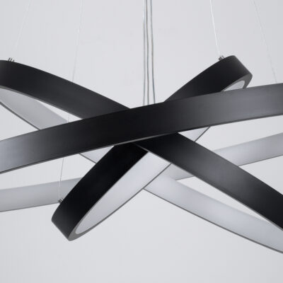 LEDTM® NEMESIS TRIO 61170-DECO Κρεμαστό Φωτιστικό Δαχτυλίδι-Κύκλος LED CCT 120W 14723lm 360° AC 220-240V - Εναλλαγή Φωτισμού μέσω Τηλεχειριστηρίου All In One Ψυχρό 6000k+Φυσικό 4500k+Θερμό 2700k Dimmable Φ40+60+80cm - Μαύρο - 3 Years Warranty - Image 4