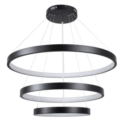 LEDTM® NEMESIS TRIO 61170-DECO Κρεμαστό Φωτιστικό Δαχτυλίδι-Κύκλος LED CCT 120W 14723lm 360° AC 220-240V - Εναλλαγή Φωτισμού μέσω Τηλεχειριστηρίου All In One Ψυχρό 6000k+Φυσικό 4500k+Θερμό 2700k Dimmable Φ40+60+80cm - Μαύρο - 3 Years Warranty - Image 5