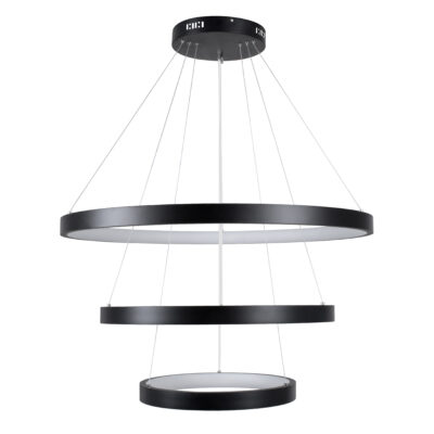 LEDTM® NEMESIS TRIO 61170-DECO Κρεμαστό Φωτιστικό Δαχτυλίδι-Κύκλος LED CCT 120W 14723lm 360° AC 220-240V - Εναλλαγή Φωτισμού μέσω Τηλεχειριστηρίου All In One Ψυχρό 6000k+Φυσικό 4500k+Θερμό 2700k Dimmable Φ40+60+80cm - Μαύρο - 3 Years Warranty - Image 6