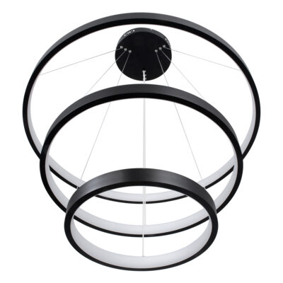 LEDTM® NEMESIS TRIO 61170-DECO Κρεμαστό Φωτιστικό Δαχτυλίδι-Κύκλος LED CCT 120W 14723lm 360° AC 220-240V - Εναλλαγή Φωτισμού μέσω Τηλεχειριστηρίου All In One Ψυχρό 6000k+Φυσικό 4500k+Θερμό 2700k Dimmable Φ40+60+80cm - Μαύρο - 3 Years Warranty - Image 7