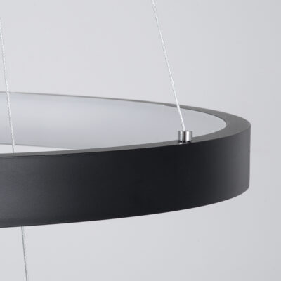 LEDTM® NEMESIS TRIO 61170-DECO Κρεμαστό Φωτιστικό Δαχτυλίδι-Κύκλος LED CCT 120W 14723lm 360° AC 220-240V - Εναλλαγή Φωτισμού μέσω Τηλεχειριστηρίου All In One Ψυχρό 6000k+Φυσικό 4500k+Θερμό 2700k Dimmable Φ40+60+80cm - Μαύρο - 3 Years Warranty - Image 8