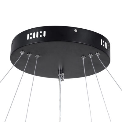 LEDTM® NEMESIS TRIO 61170-DECO Κρεμαστό Φωτιστικό Δαχτυλίδι-Κύκλος LED CCT 120W 14723lm 360° AC 220-240V - Εναλλαγή Φωτισμού μέσω Τηλεχειριστηρίου All In One Ψυχρό 6000k+Φυσικό 4500k+Θερμό 2700k Dimmable Φ40+60+80cm - Μαύρο - 3 Years Warranty - Image 9
